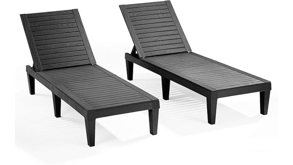 black nestl outdoor chaise lounge
