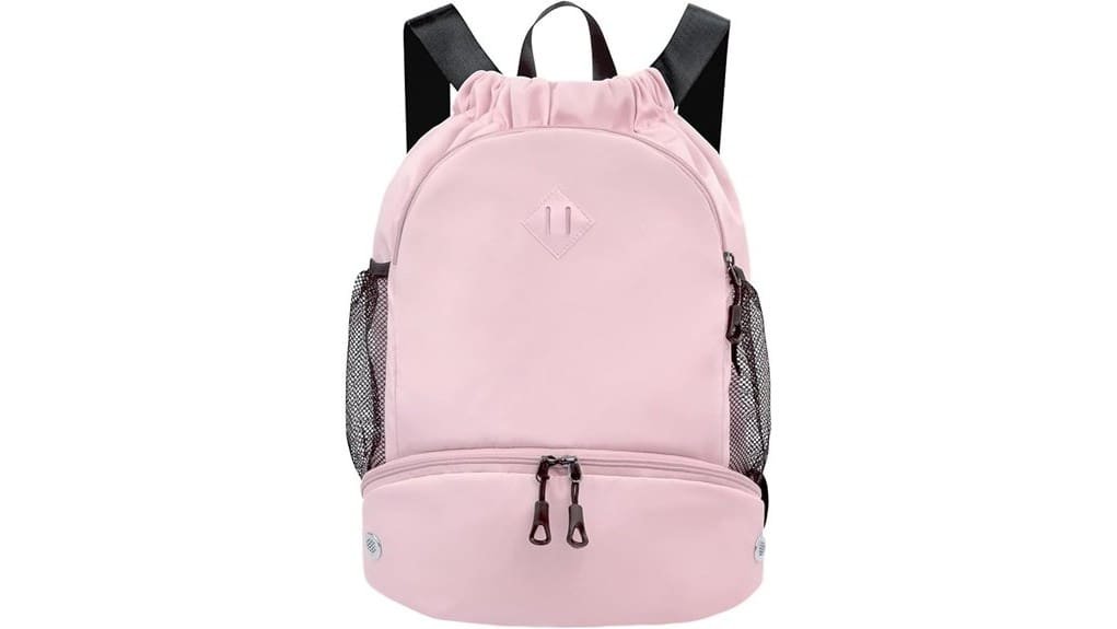drawstring gym backpack with shoes
