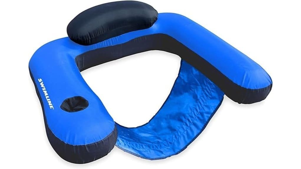 fabric covered inflatable pool lounger