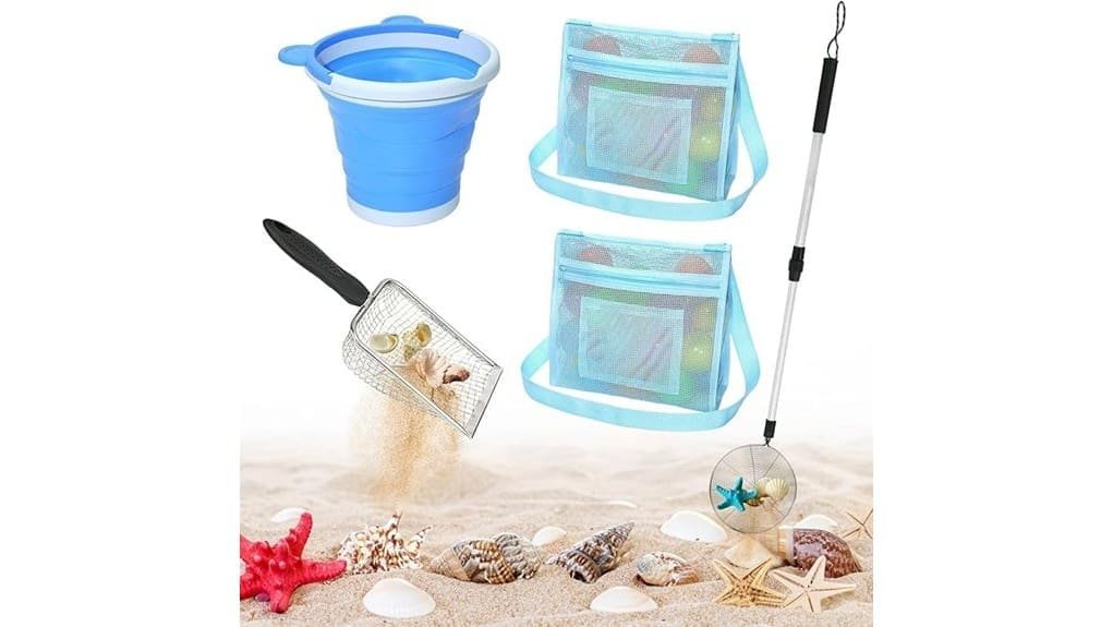 five piece beach shelling tools