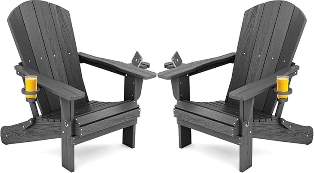 foldable two piece adirondack chairs