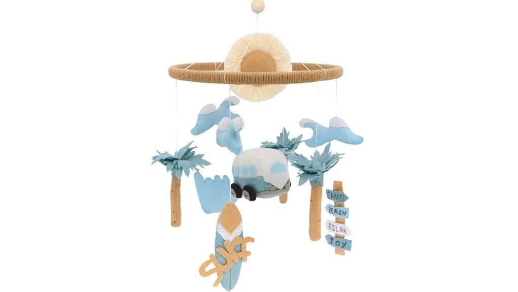 handmade felt surf crib decor