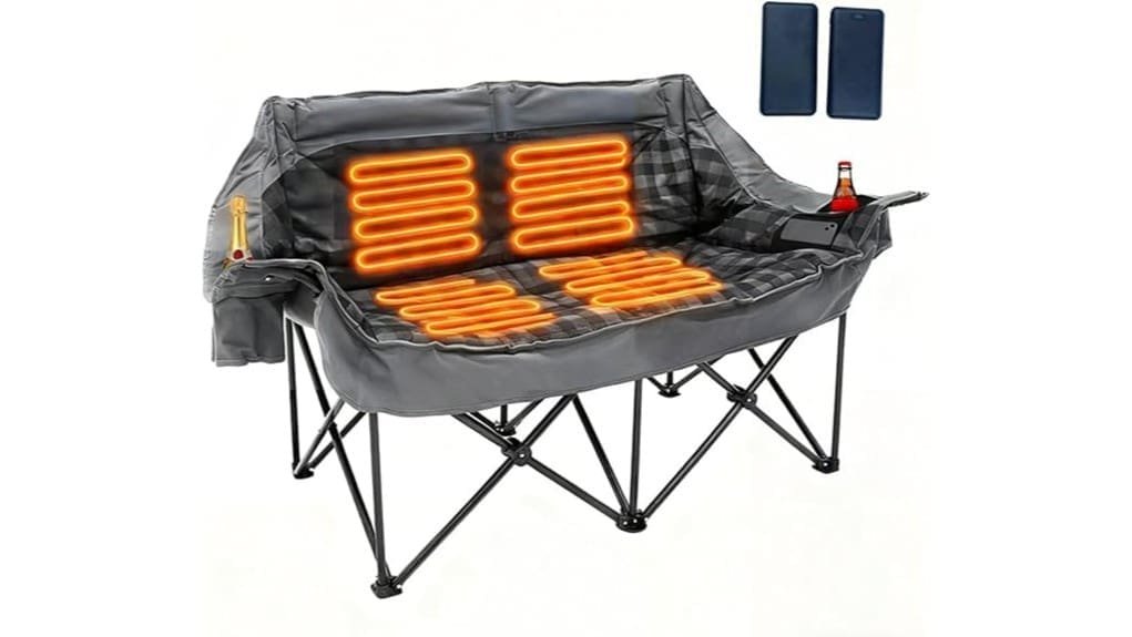 heated double chair with batteries