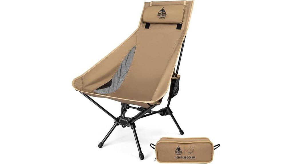 high back portable camping chair