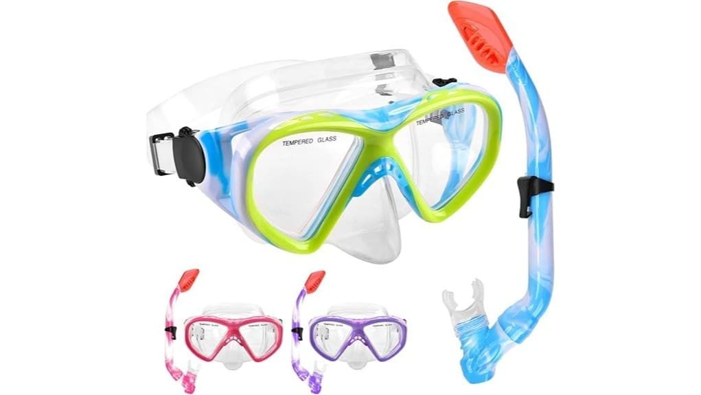 kids dry top snorkeling set