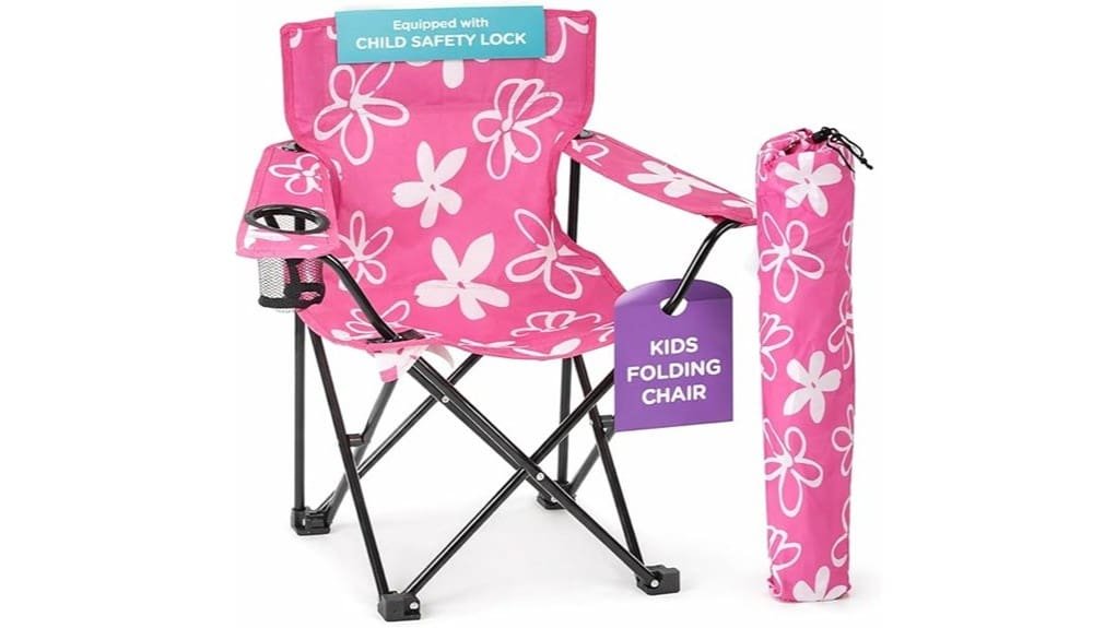 kids pink folding beach chair