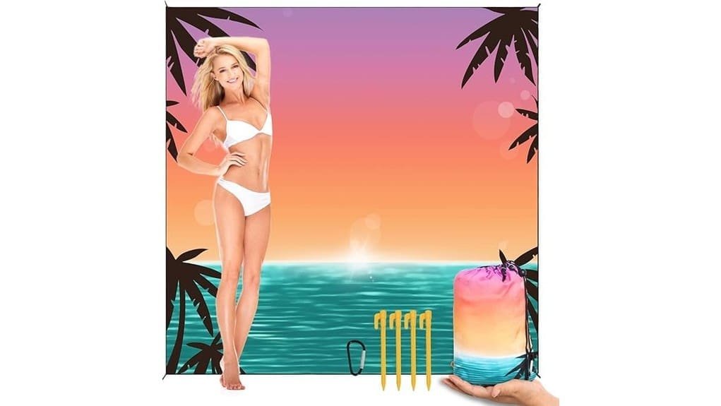 large waterproof sandproof beach mat