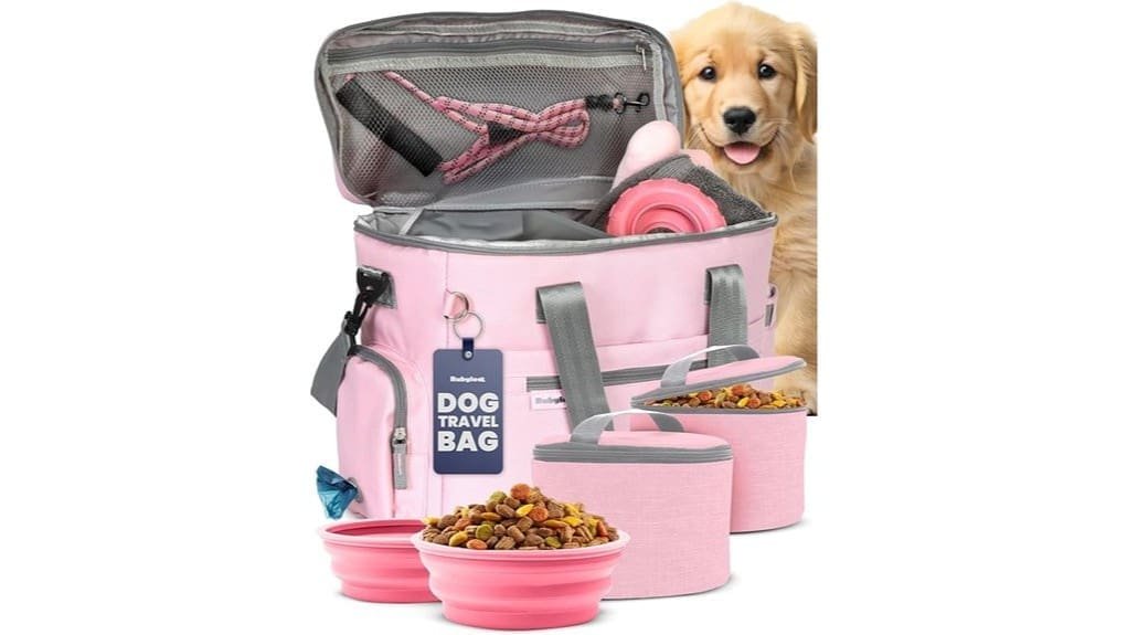 light pink portable doggy kit
