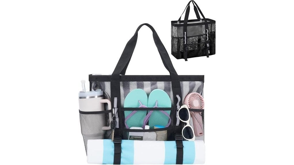 lightweight durable mesh tote
