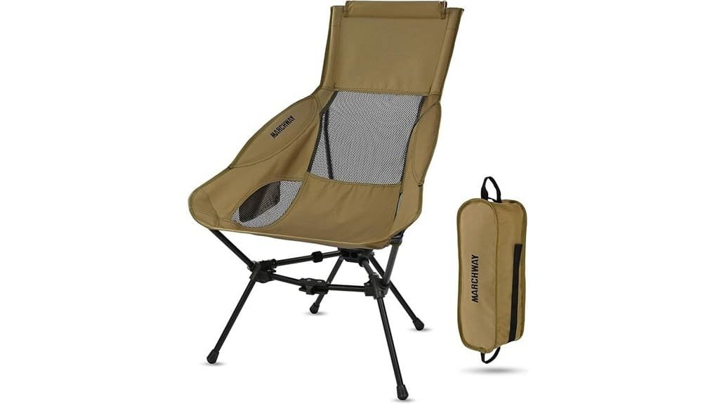 lightweight folding high back chair