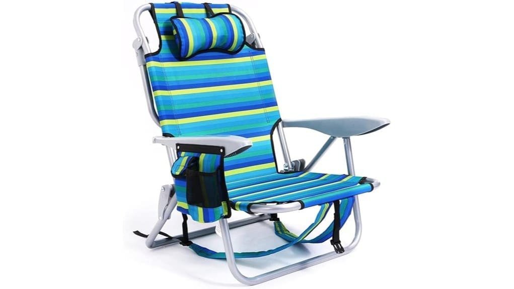 lightweight reclining beach chair