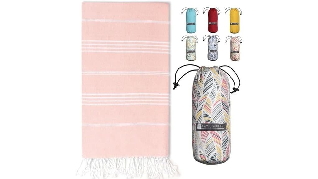 lightweight turkish beach towel with travel bag