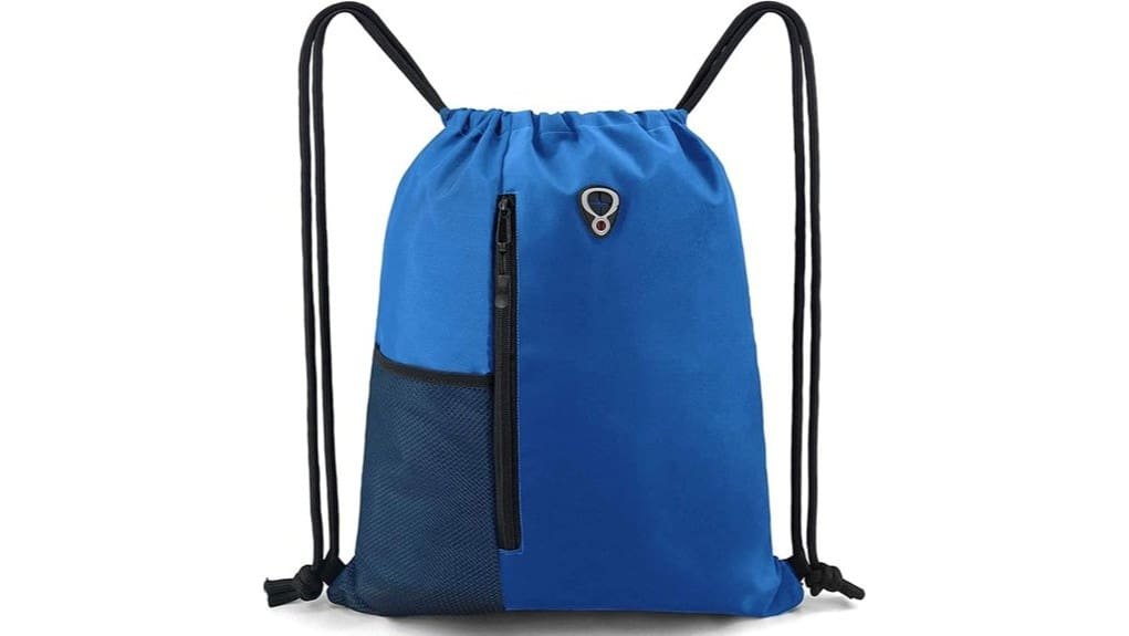 men s blue drawstring backpack