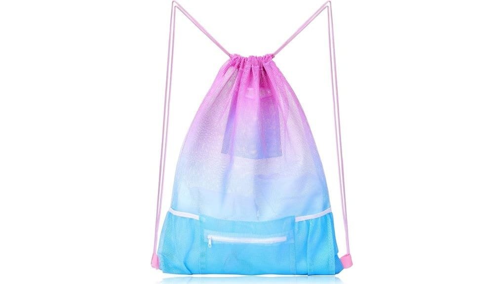 mesh beach bag with zipper