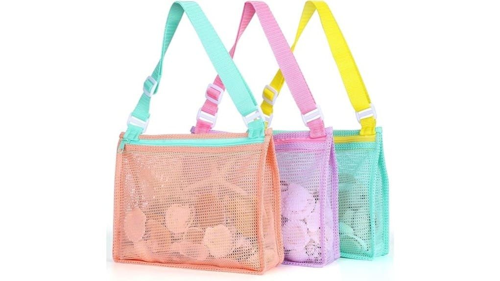 mesh beach bag with zipper