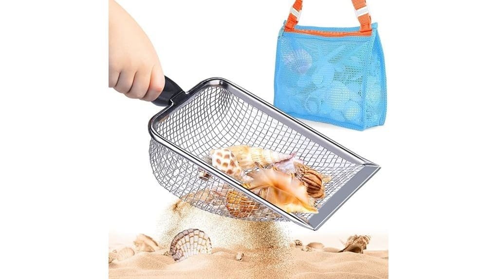 mesh shoveling beach toy with bag