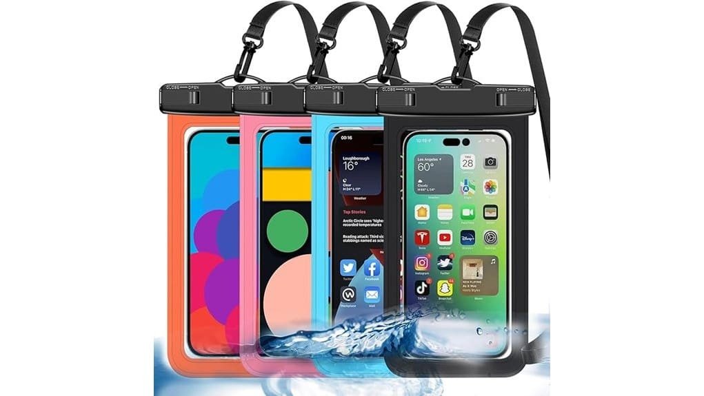 multicolor waterproof phone pouches
