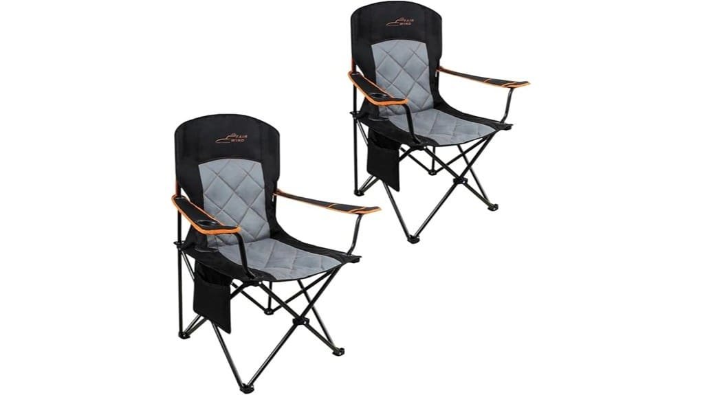 oversized fully padded camping chair