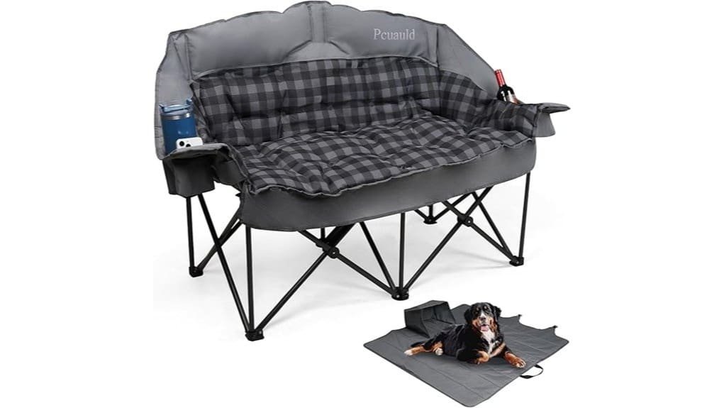 padded double camping loveseat