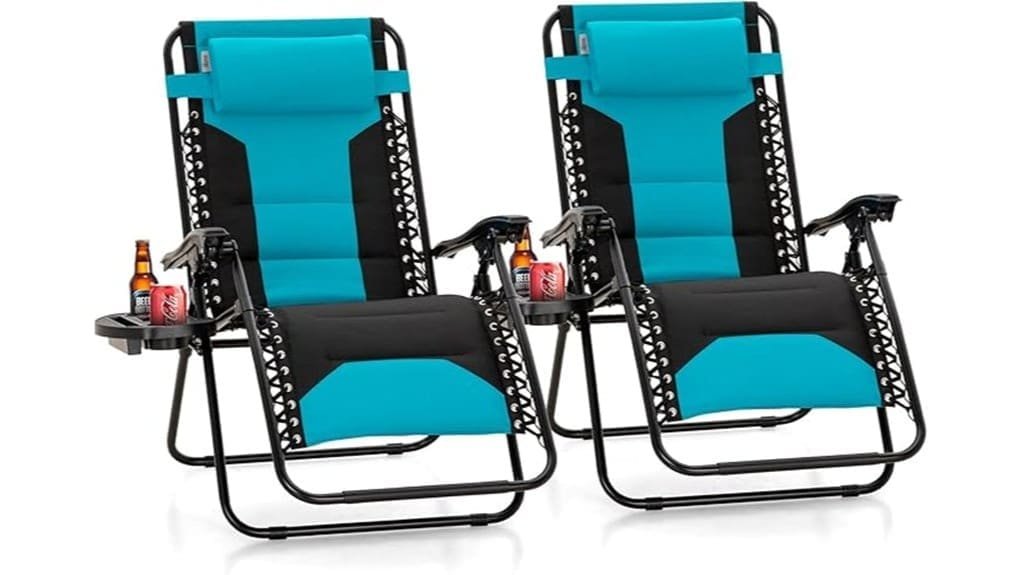 pair of oversized reclining chairs
