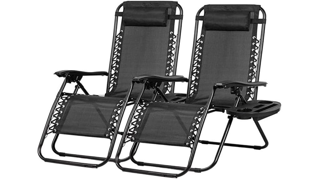 pair of reclining patio chairs