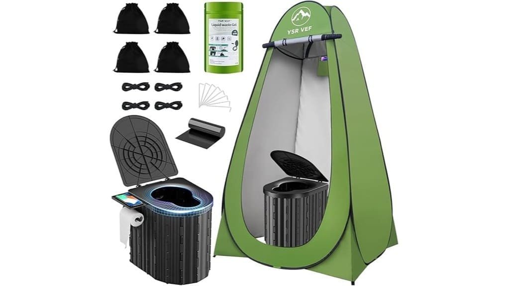 portable camping toilet setup