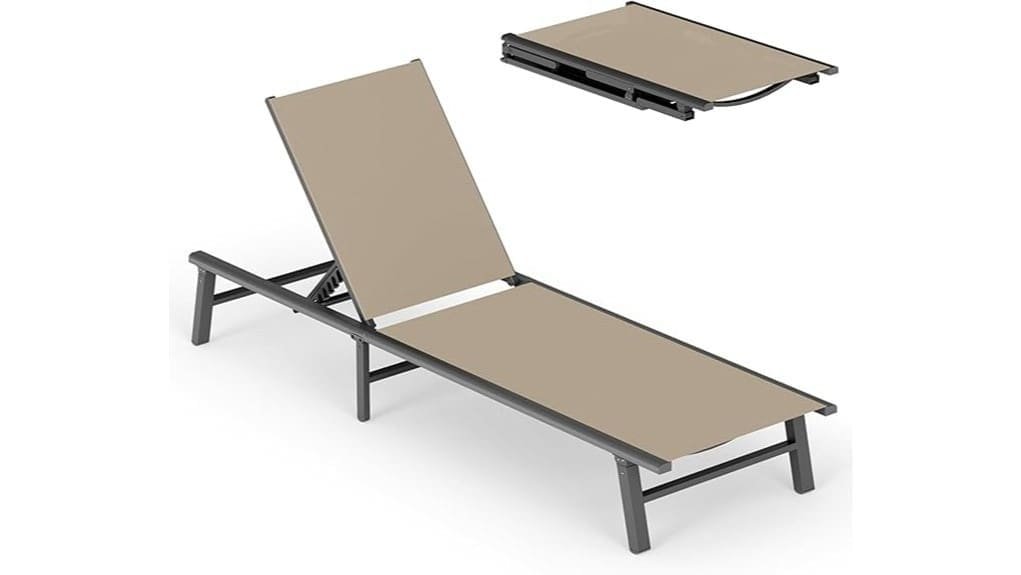 portable reclining aluminum lounge chair