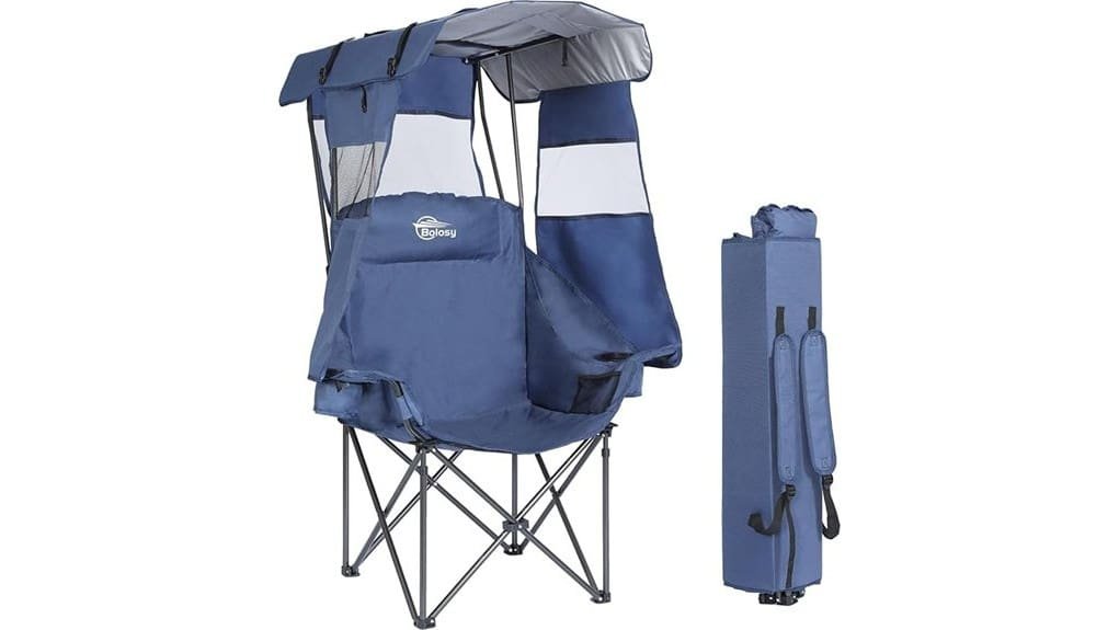 portable shaded folding camping chair