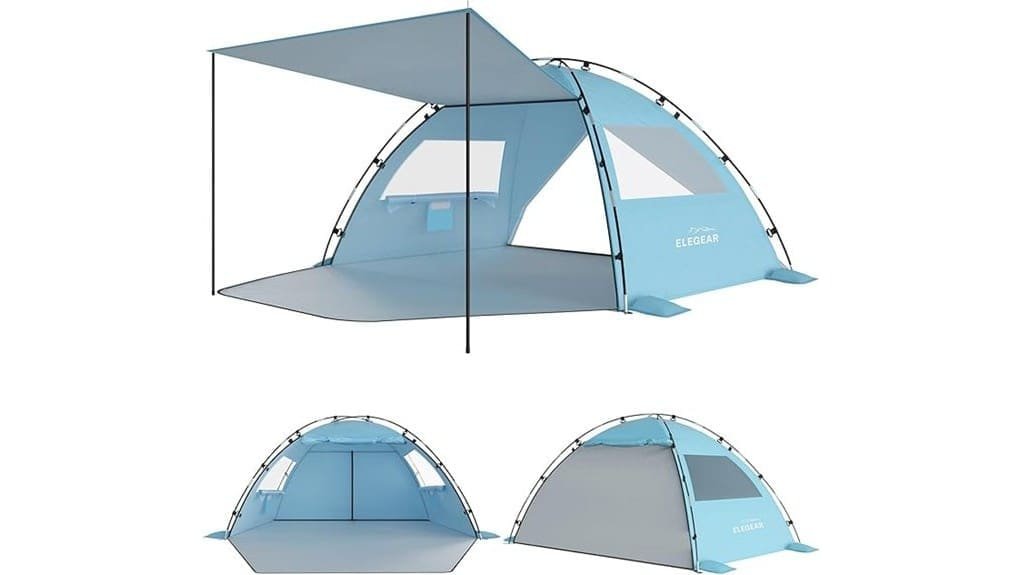 portable uv protective pop up shelter