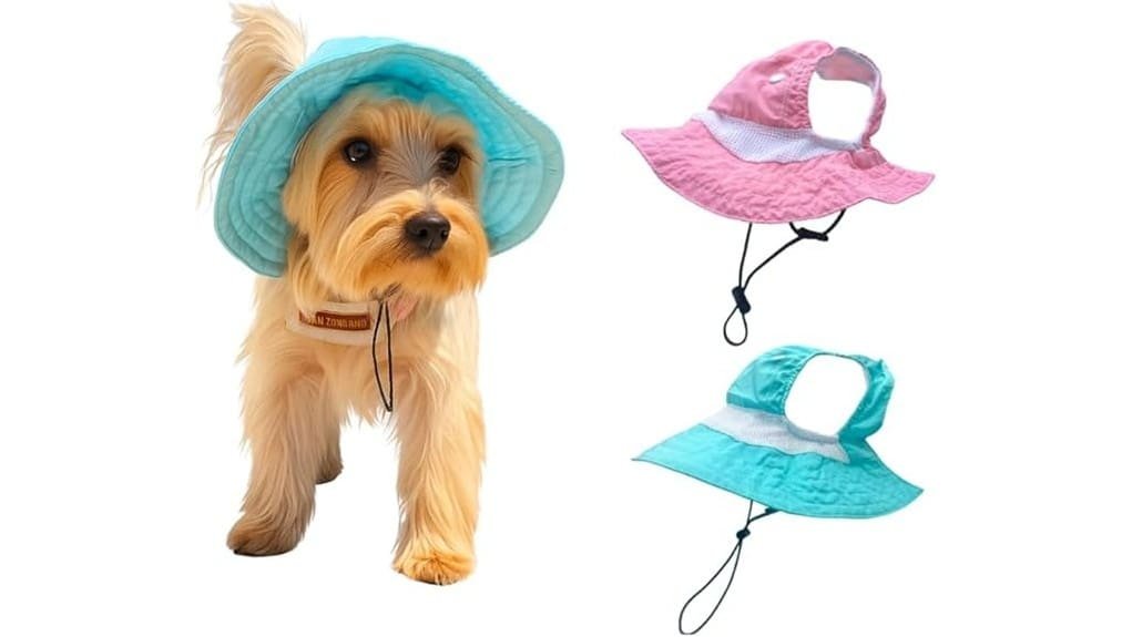 round brim dog hat with ear