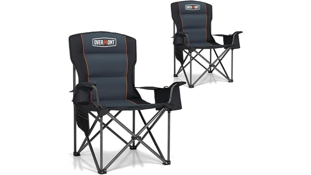 spacious durable portable folding chair