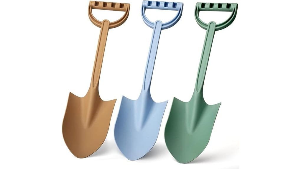 three 16 inch beach shovels