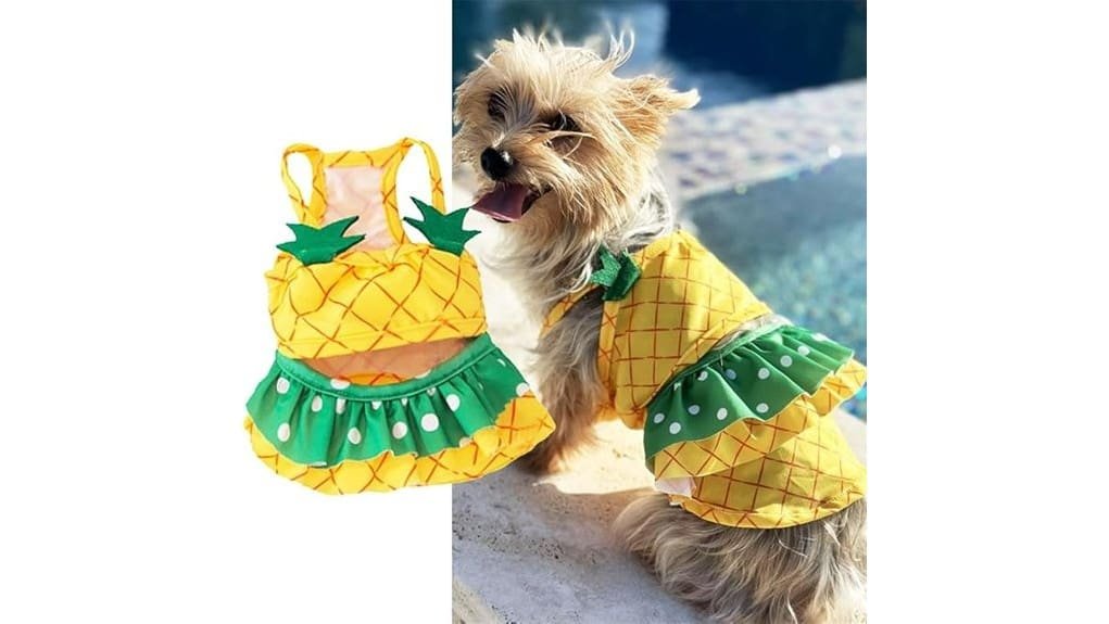 yellow pineapple small dog swimsuit